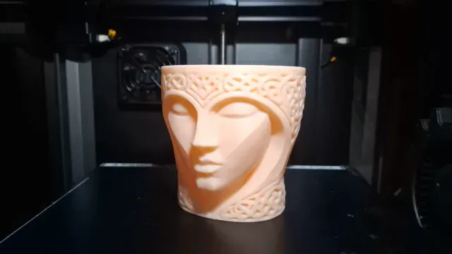 Celtic Face Planter / Decorative Vase with Ornamental Patter — Image 4 of 7