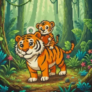 Tiger and son: Fathers day keychain