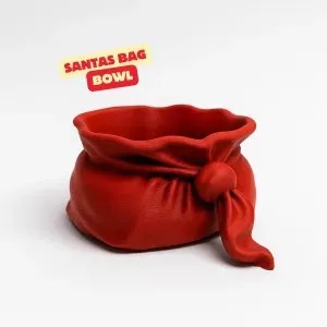 SANTAS BAG BOWL / CHRISTMAS CANDY BOWL / HOMEDECOR