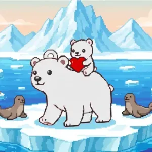 Polar bear and son: Fathers day keychain