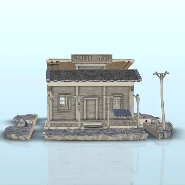 General Store with Canopy - Old West Terrain Scenery — Фото 3 из 9