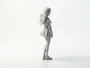 Cute Girl Figurine Anime Character 3D Printable