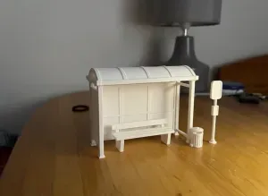 Bus Stop Shelter 3D Model – Bus Station Diorama