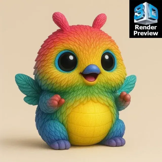 Cute Rainbow Monsters 5-in-1 STL Bundle – Adorable Fantasy C — Image 5 of 9
