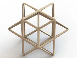 Wireframe Shape First Stellation of The Rhombic Dodecahedron