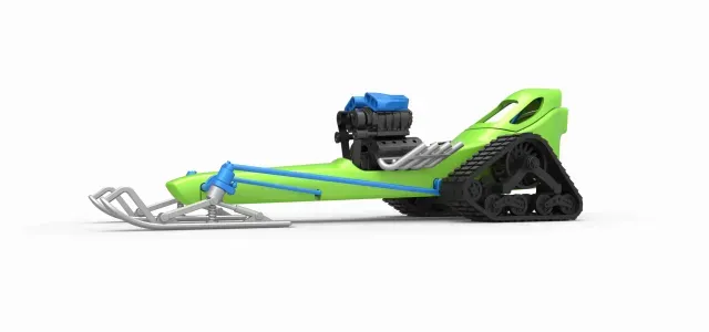 Front engine old school snow dragster V2 Scale 1:25 — Image 2 of 9