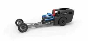 Front engine old school dragster with shell V4 Scale 1:25