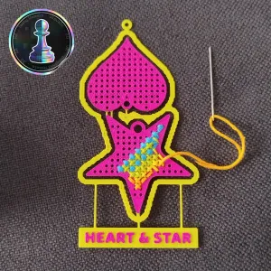 Stitching Kit Card with Heart and Star