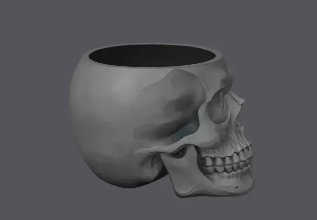 SKULL BOWL - POT - PEN HOLDER - PLANTER — Фото 6 из 7