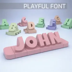 3D name from letters - Playful Font