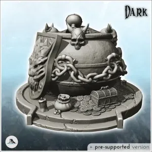 Evil Cauldron with Metal Chain Skulls (3) - miniatures warha