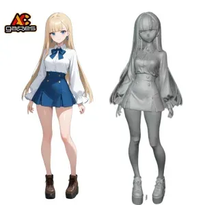 Airi – Sweet Schoolgirl Anime STL for 3D Printing