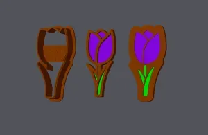 Tulip - Cookie Cutter with stamp and embosser