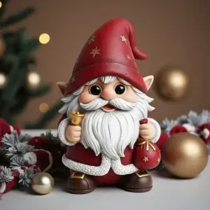 Festive Gnome with Bell and Gift Bag