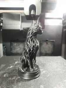 stylized flaming cat 3d model