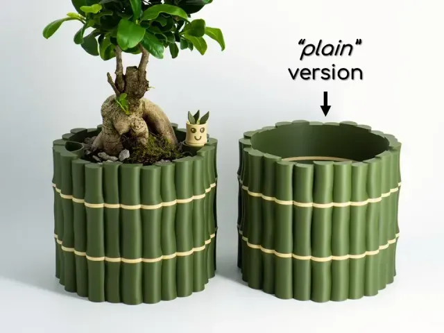 Self-Watering Plant Pot With Bamboo Buddy! Planter STL & 3MF — Фото 6 из 9