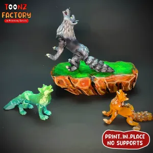 FLEXI PRINT-IN-PLACE HOWLING WOLF ARTICULATED