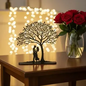 Couple under tree Valentine's Day decor, 2 versions