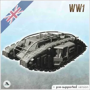 Mark I Male tank - scenery warhammer miniatures ww1 tabletop