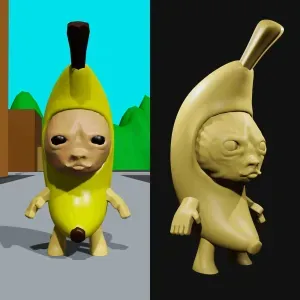 BANANA CAT PRINTABLE 3D MODEL