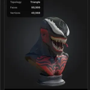 Venom bust statue on stand