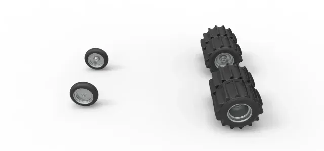 Wheel Set of Vintage Funny Car for Sand Drag Racing 1:25 — Фото 6 из 9