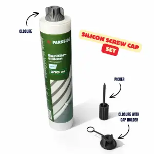 SILICON CLOSURE SCREW CAP SET / REUSE OF SILICONE CARTRIDGES