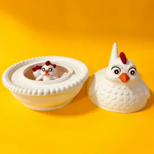 Flexi Chicken And Hen On Nest Box, Articulated Farm Animal