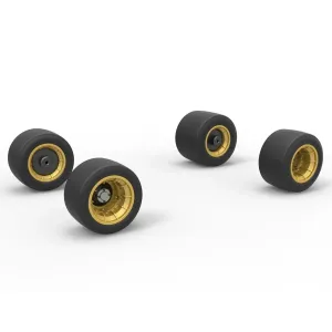 Wheel set of Vintage Asphalt Supermodified stock car 1:25