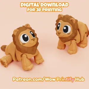 Articulated Lion 3D Print File: Flexi Fidget Toy (STL & 3MF)
