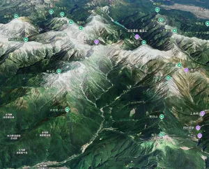 3D Relief Map of Japan's Northern Alps