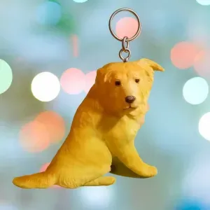 Golden Retriever Crossed with Basque Shepherd Keychain (Indar)