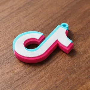 TikTok logo keychain
