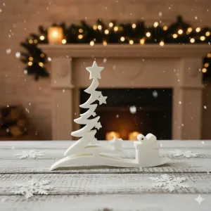 Stylized Christmas Tree with Gift Box – Festive Decoration