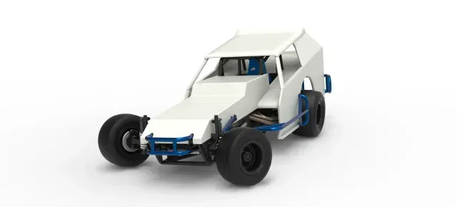 Vintage Dirt Modified stock car V8 while turning Scale 1:25 — Image 5 of 9