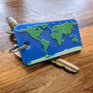 Earth Keychain - Optional Multicolour on Standard Printer