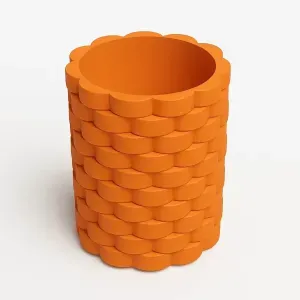 Patterned Cylinder Vase | Decorative Textured Pen Holder