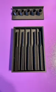 4 Inch punch set with holder and box tray