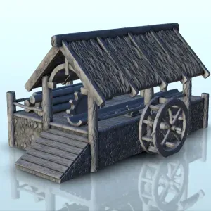 Wood cutting water mill (10) - miniatures warhammer mini RPG