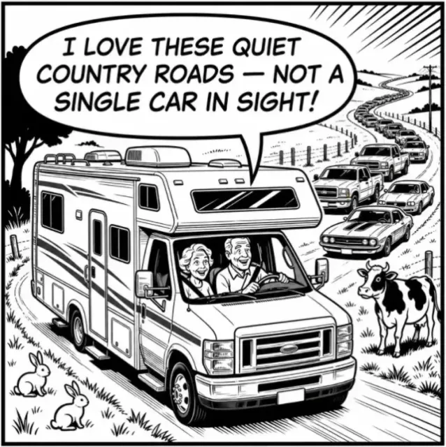Funny RV Camper Traffic Jam - Complete Comic Lightbox