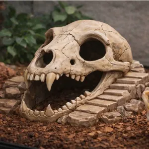 Lizard hiding place skull