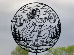 Fitness Girl Squat 2D Wall Art