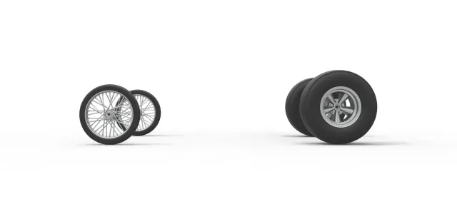 Wheel set of Vintage Front engine dragster V4 Scale 1:25 — Image 6 of 9