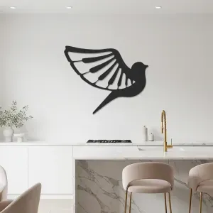 Arte de pared paloma alas de piano
