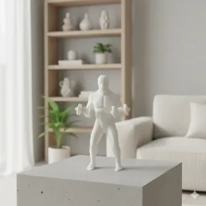 Mini Bodybuilder with Dumbbells – Fitness Statue