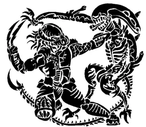 Alien vs Predator stencil