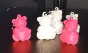 Teddy bear heart keychain
