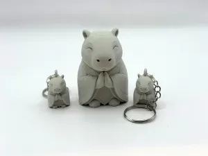 Mini Capybara Monk & Keychain