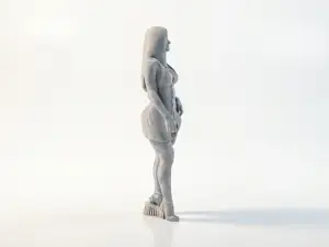 Lady Lifting Dress Figurine Female 3D Printable
