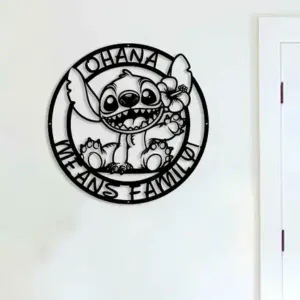 Ohana means family stitch lilo decor on wall